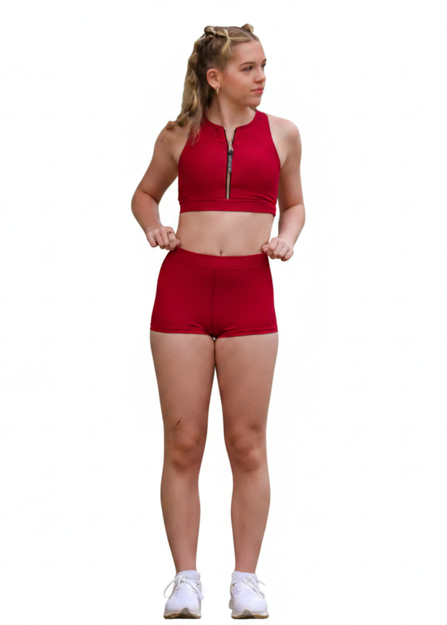 Bravery Top & Short Red Plum front view