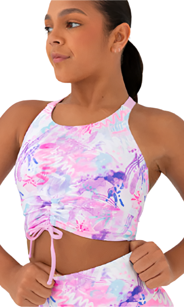 Breathe Deeply Cropped Singlet Infusion Print front view