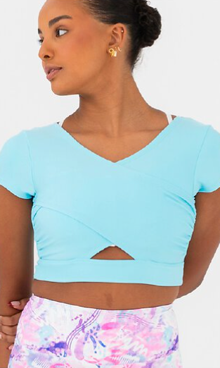 Rature Cropped Tee Blue Frosting front view