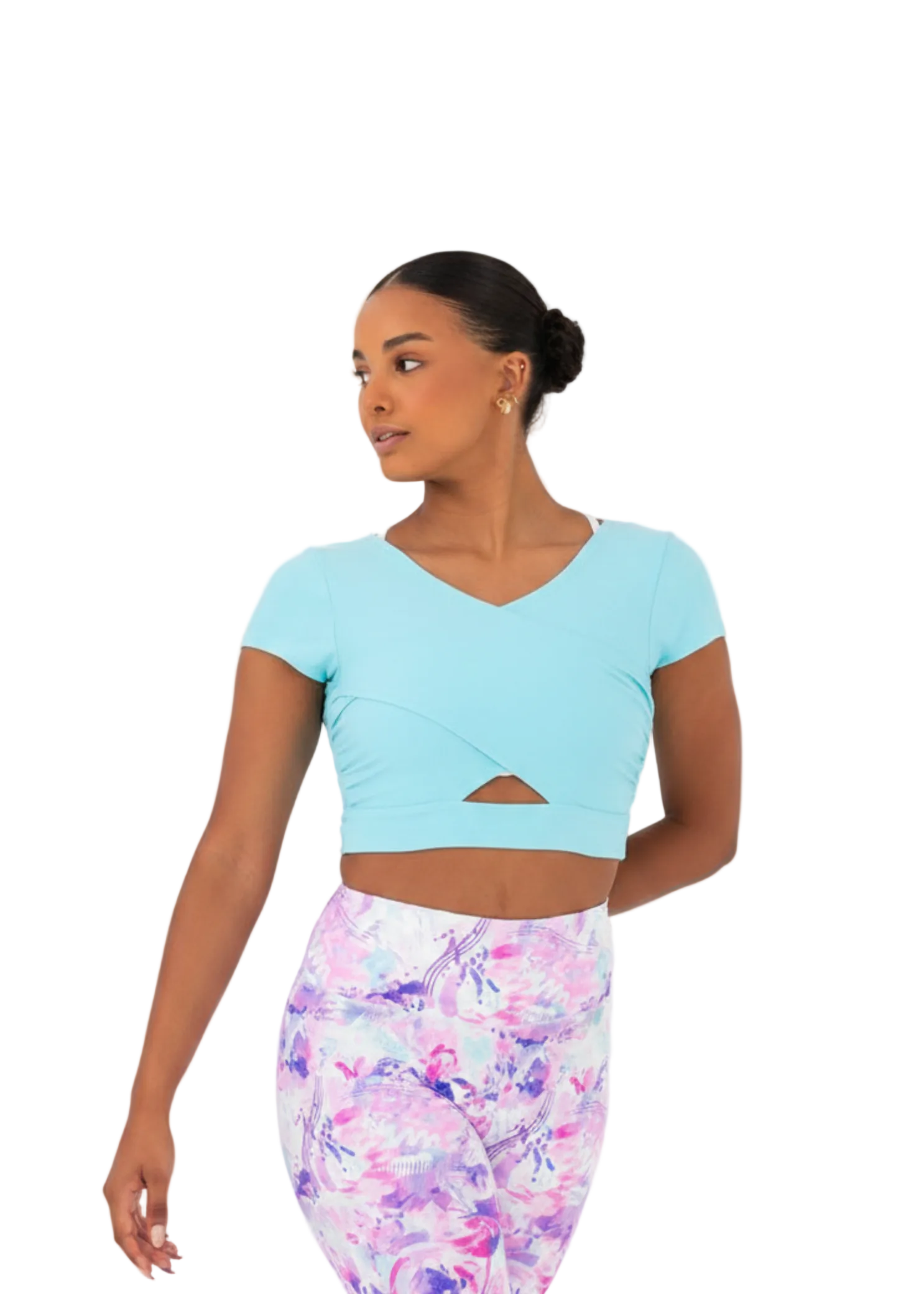 Rature Cropped Tee Blue Frosting front view