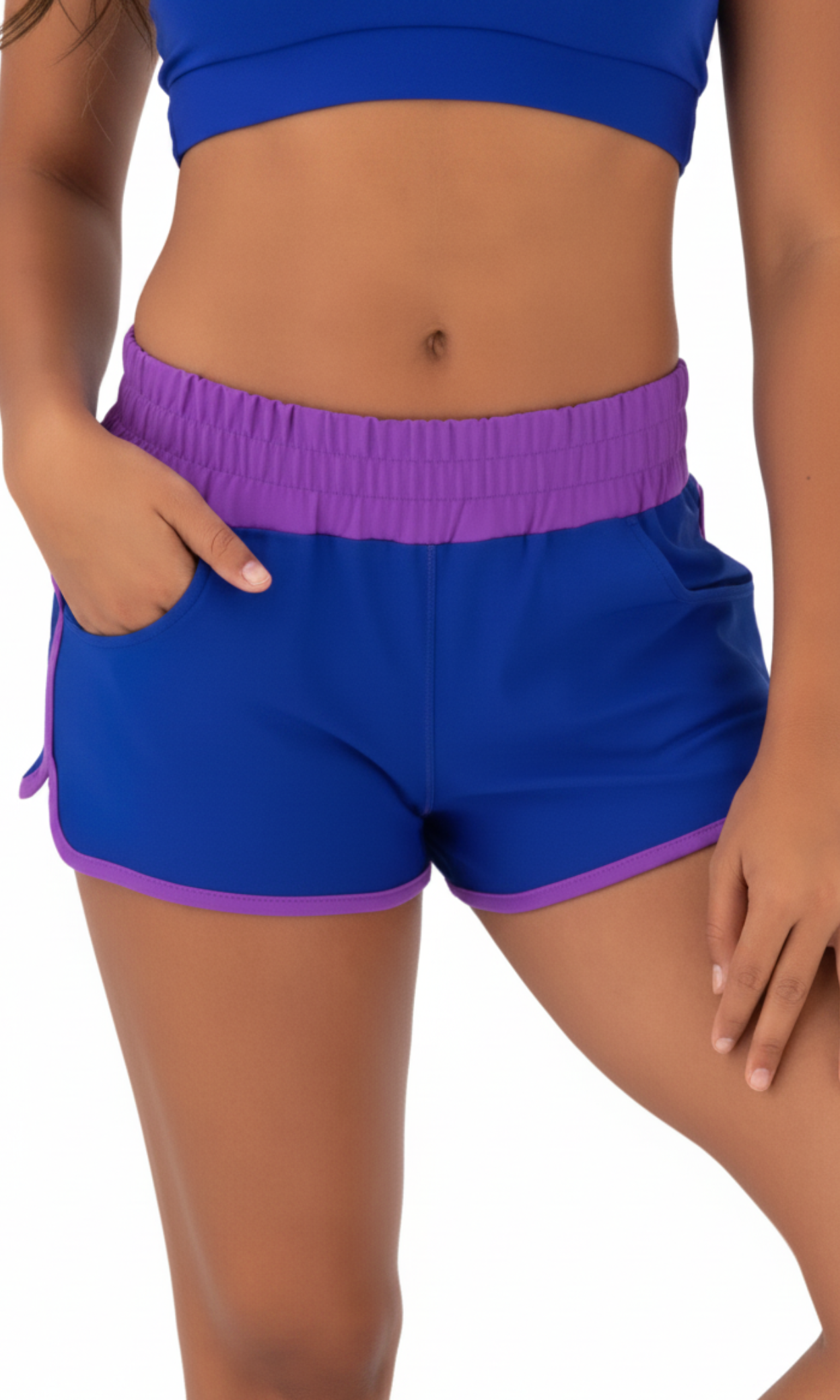 Aerobics Short Cobalt/Purple front view
