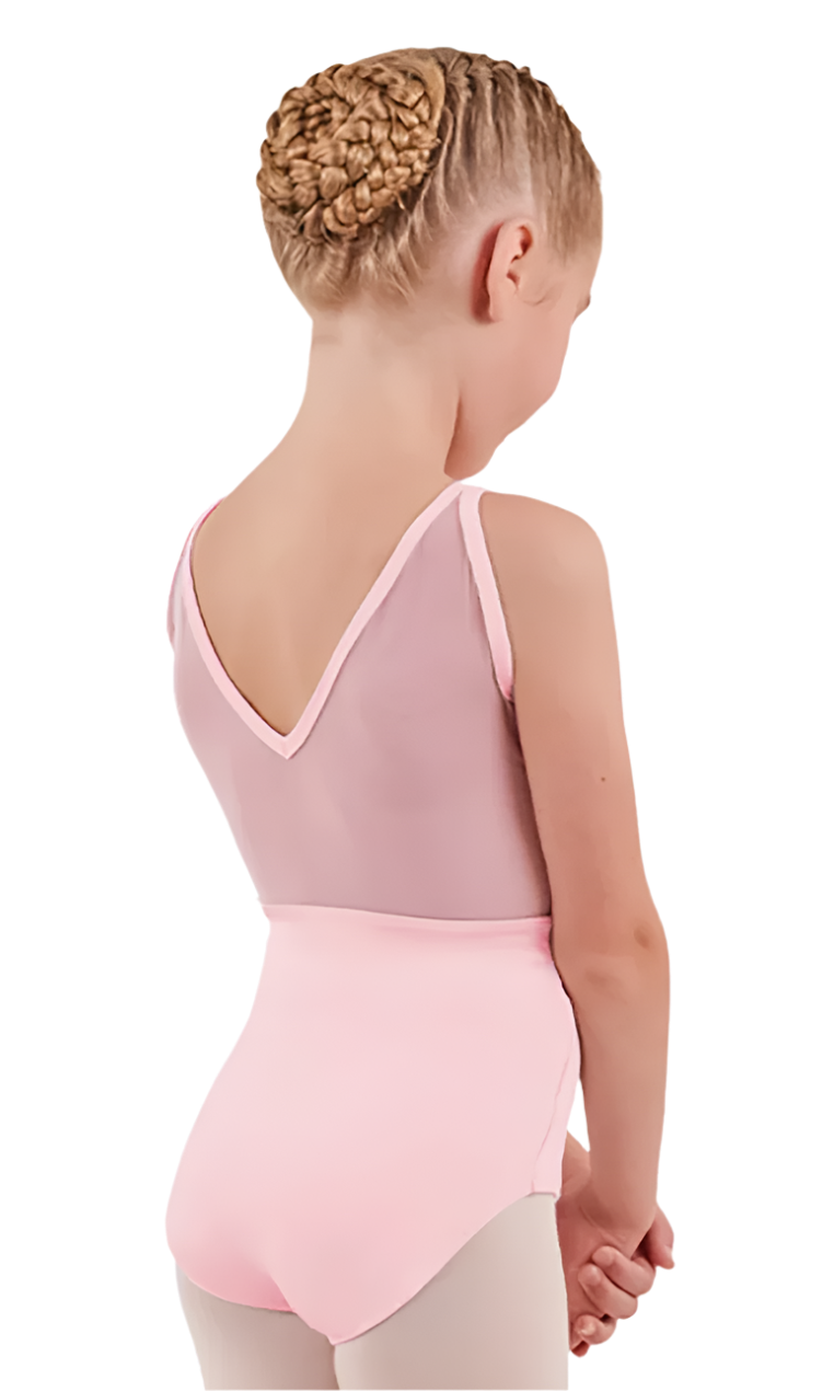 Double Strap Leotard Pink back view