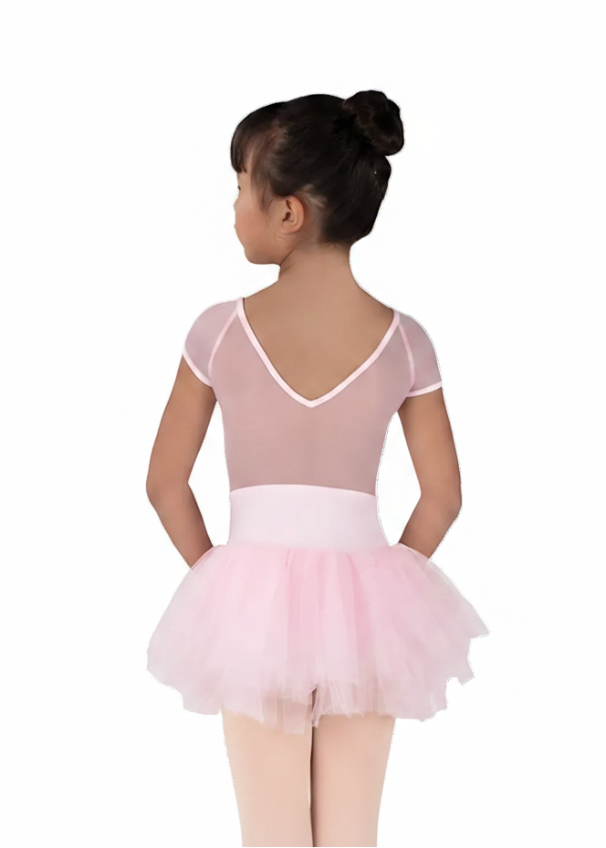 Cap Sleeve Tutu Dress Pink back view