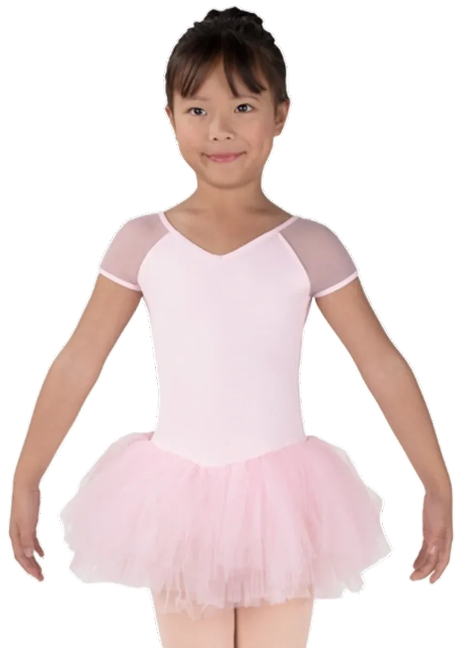 Cap Sleeve Tutu Dress Pink front view