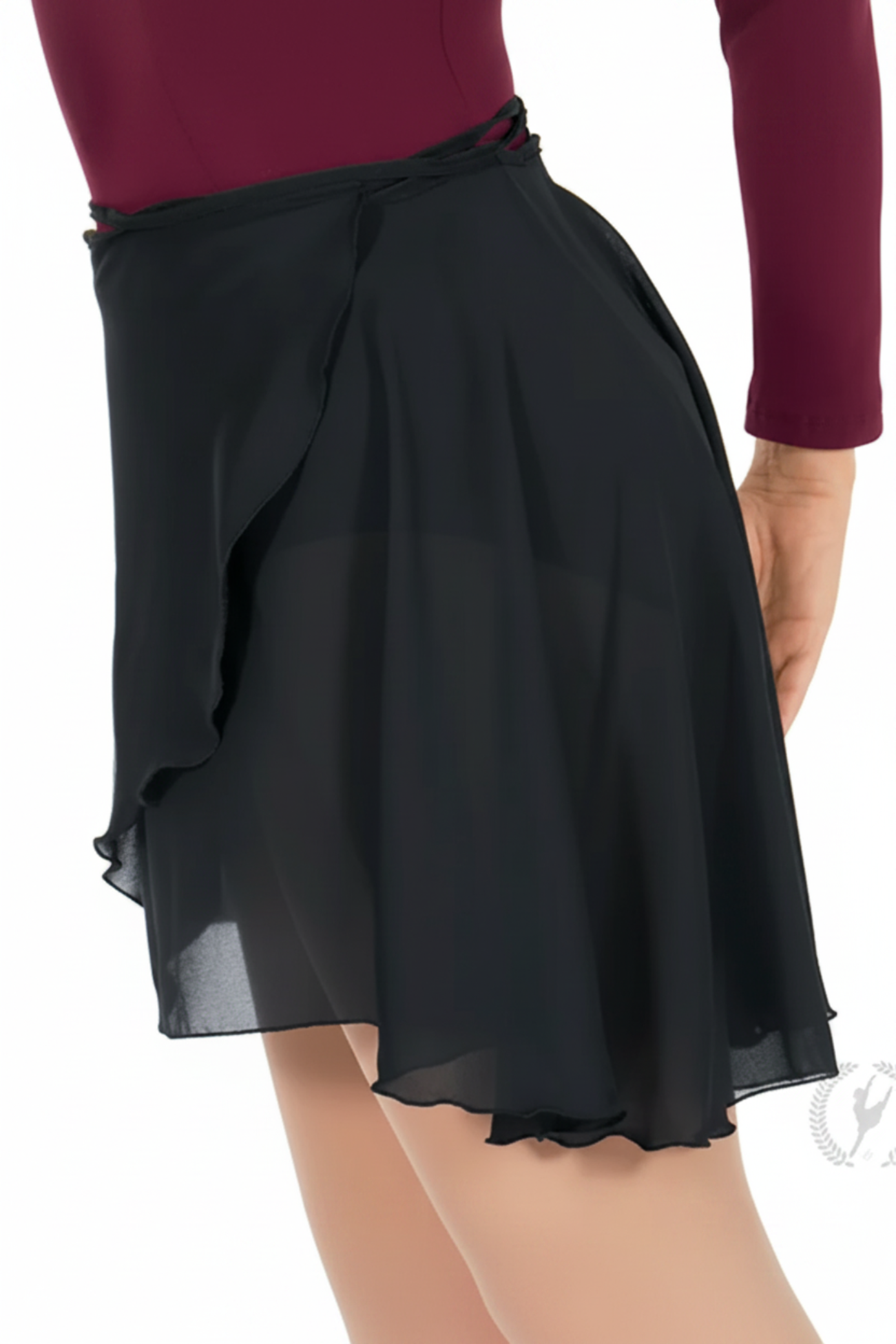 Chiffon Wrap Skirt Black side view