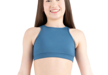 High Neck Bra Top Indigo front view
