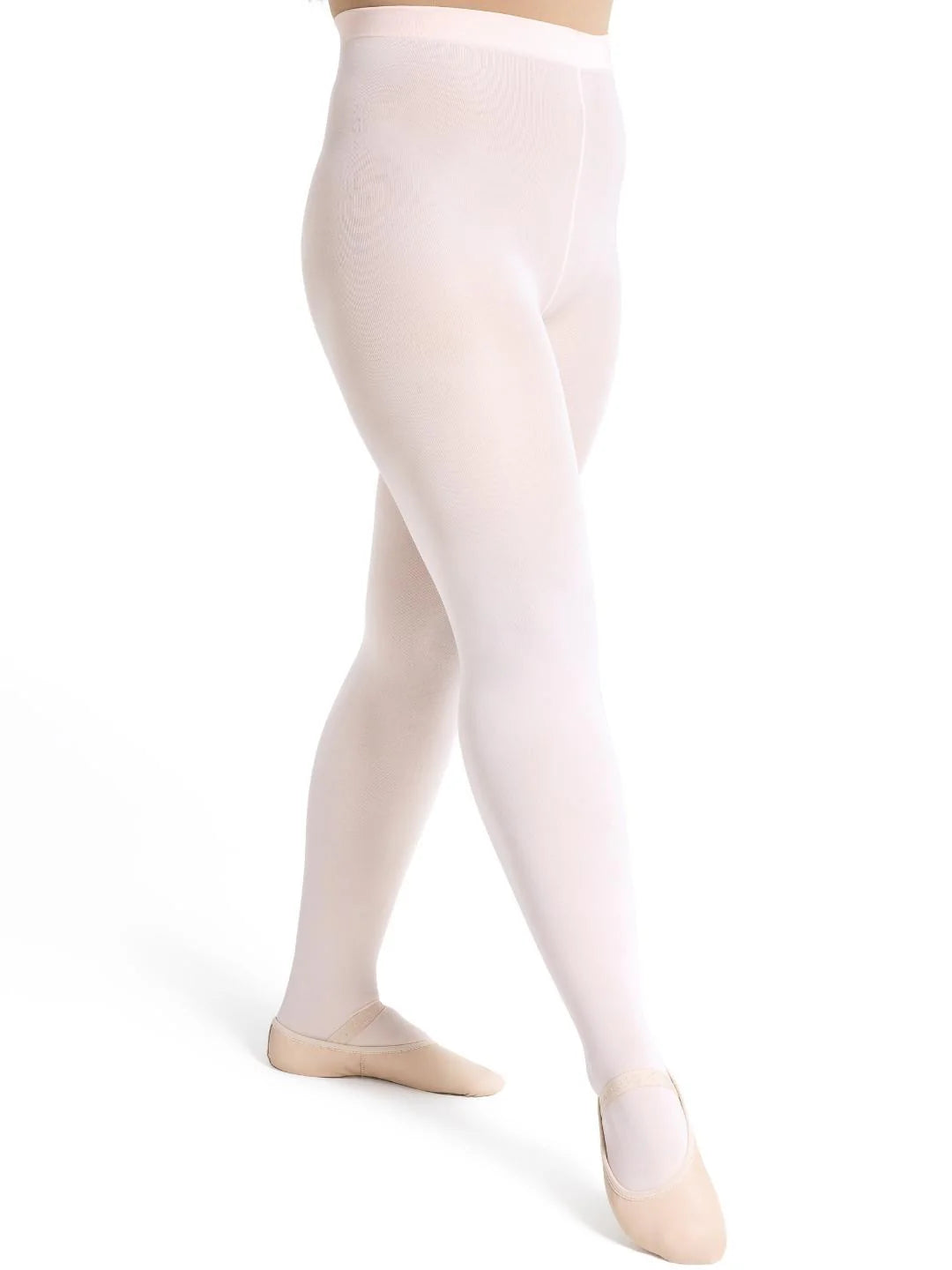 Self-Knit Waistband Transition Tight Ballet Pink front view