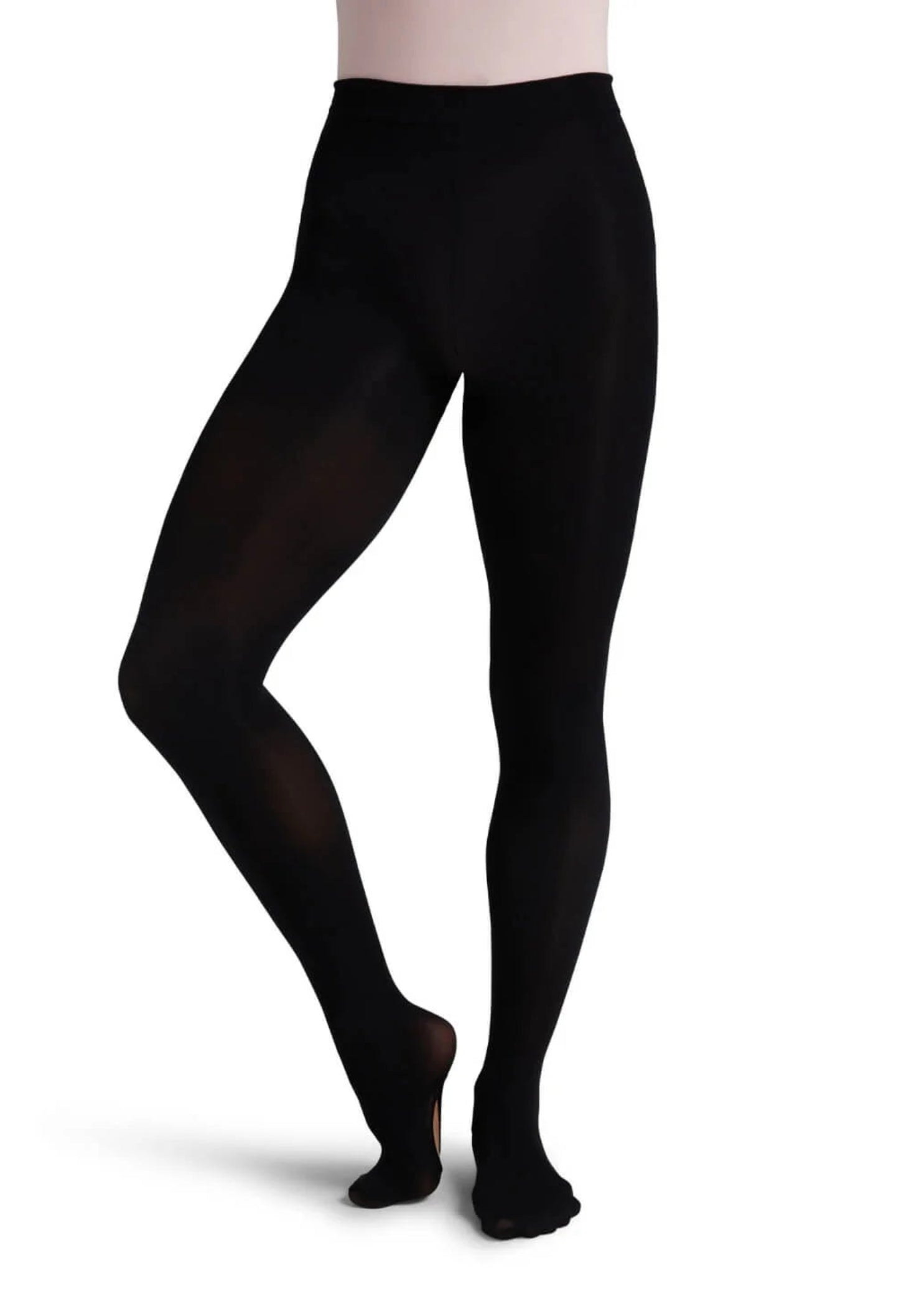Self-Knit Waistband Transition Tight Black front view