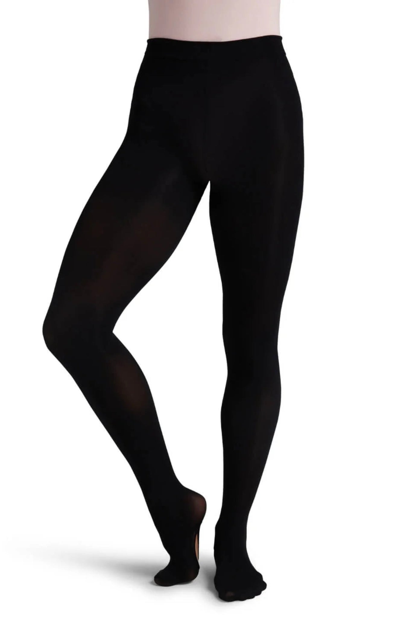 Self-Knit Waistband Transition Tight Black front view
