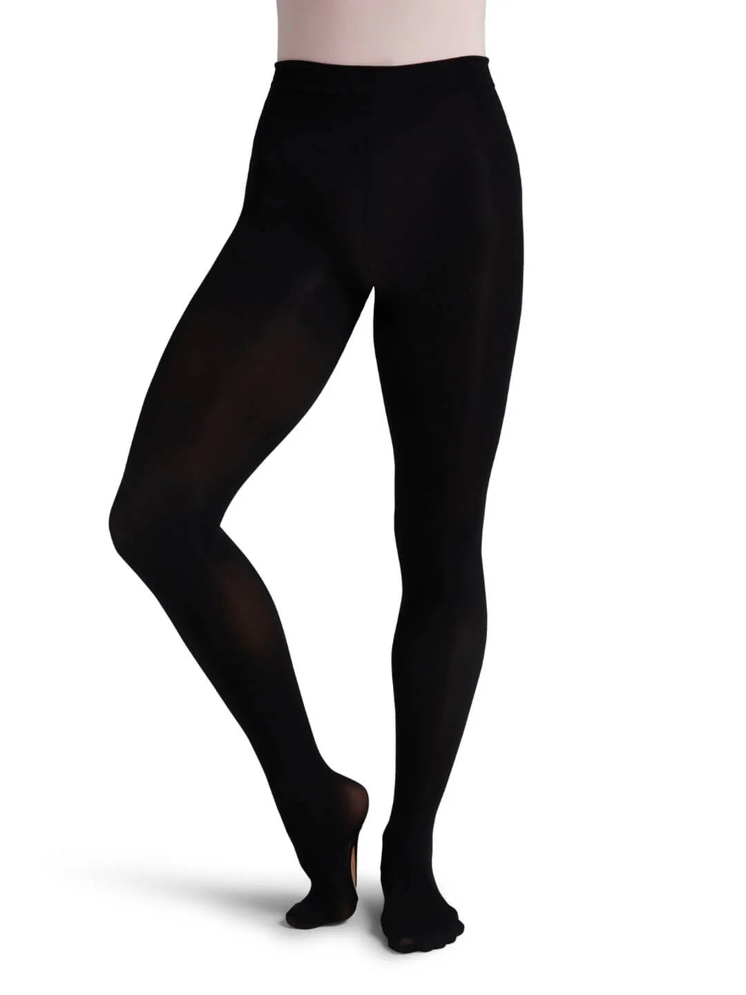 Self-Knit Waistband Transition Tight Black front view