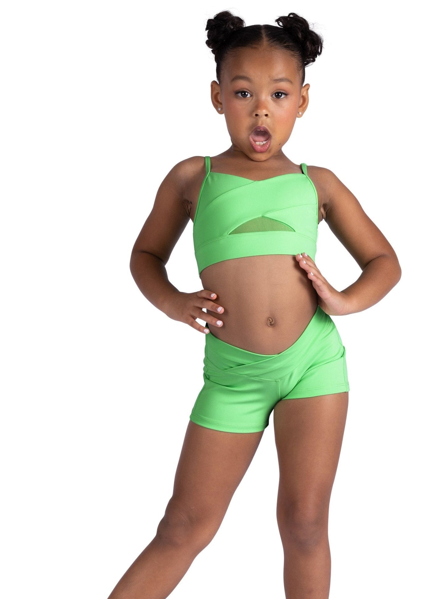 Cami Bra Top Luminous Green front view