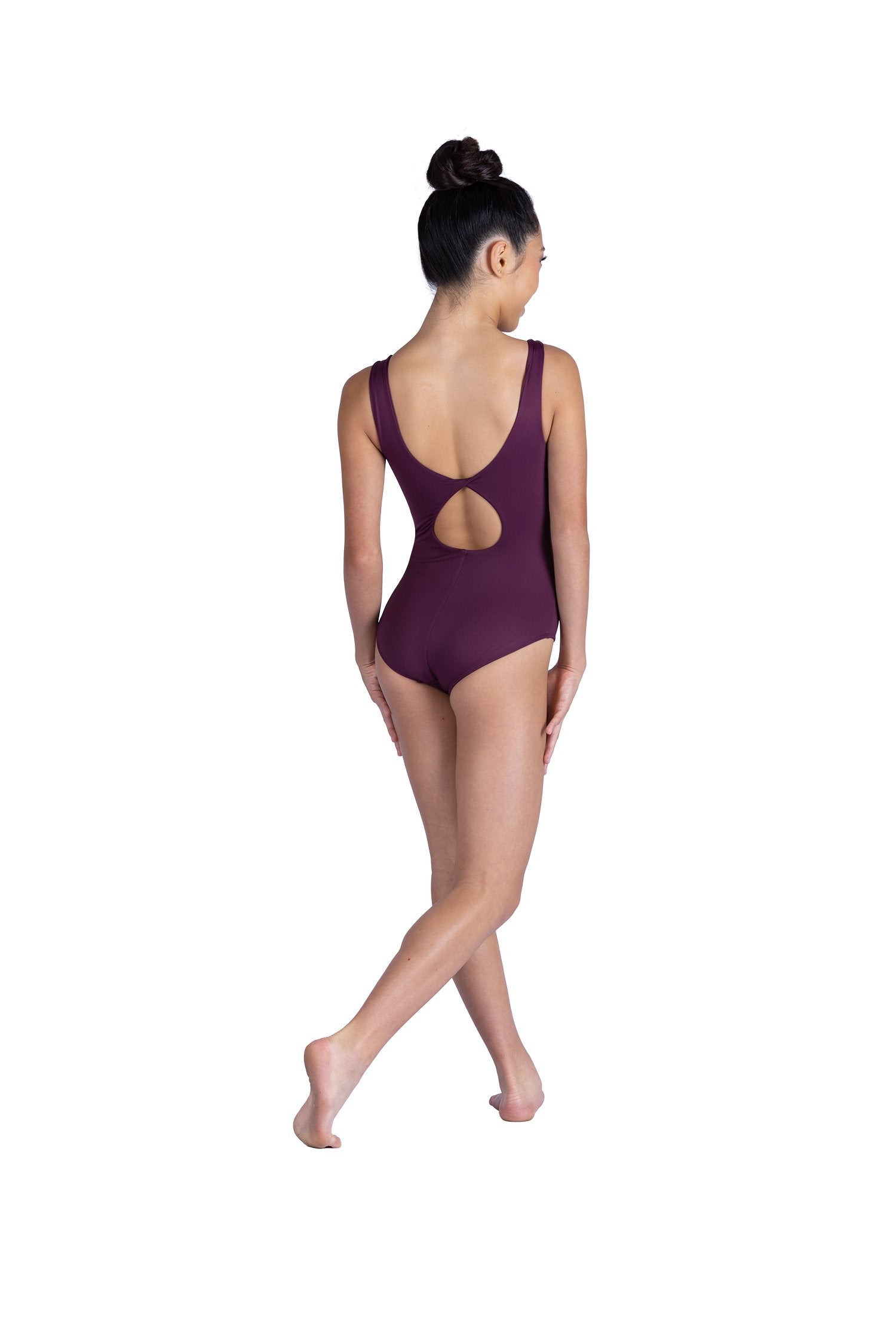 Sweetheart Tank Leotard Merlot back view