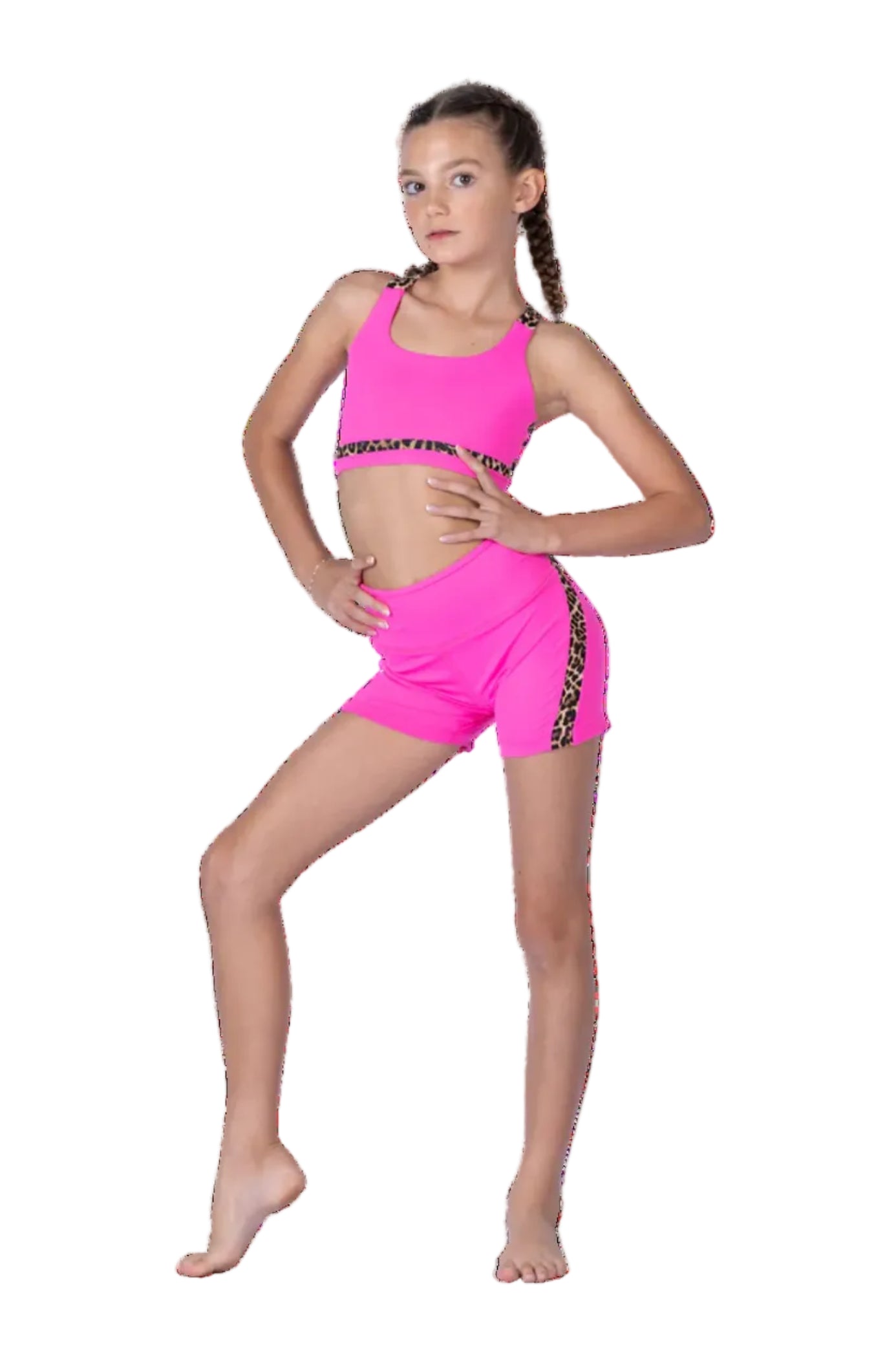 Vibe Short Hot Pink Cheetah front view