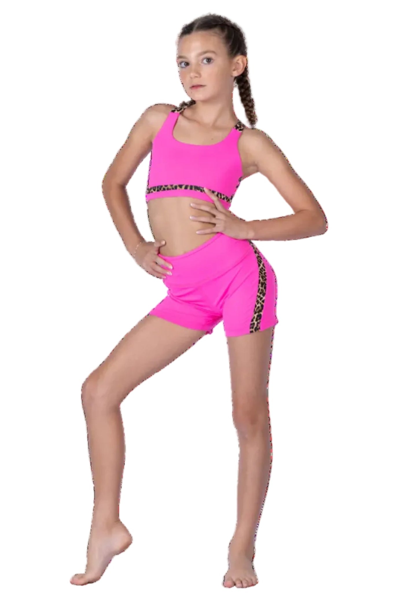 Vibe Short Hot Pink Cheetah front view