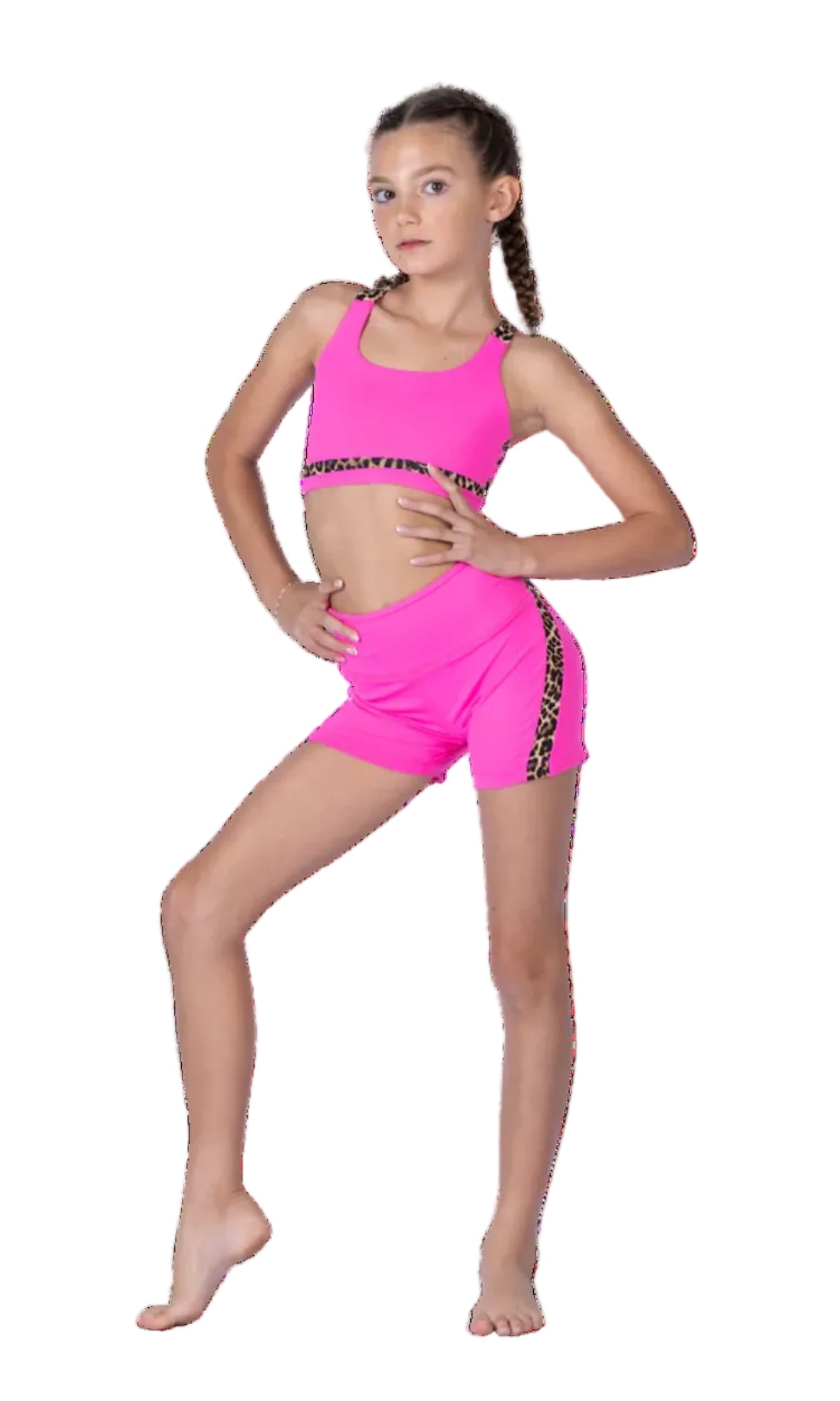 Vibe Short Hot Pink Cheetah front view