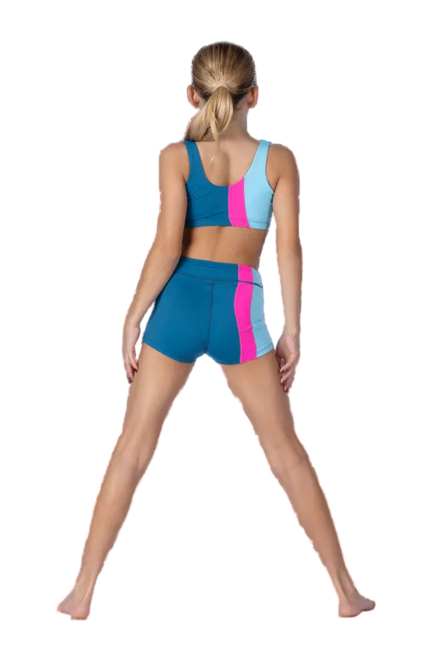 Wave Short Teal Pop back view