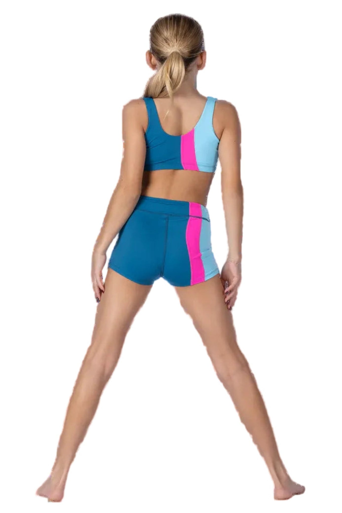 Wave Short Teal Pop back view