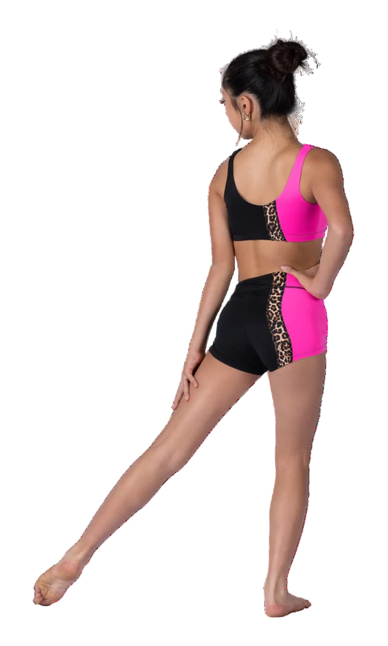 Wave Short Black Cheetah back view