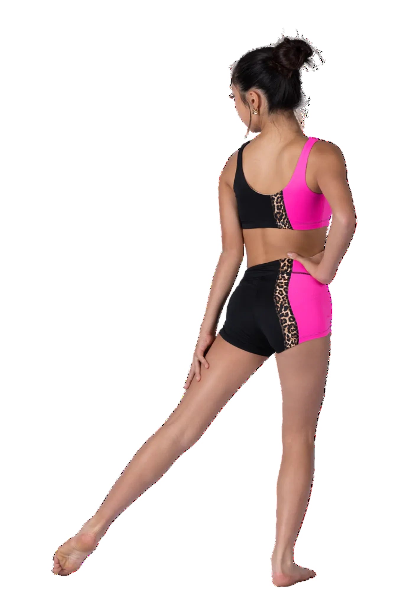 Wave Short Black Cheetah back view