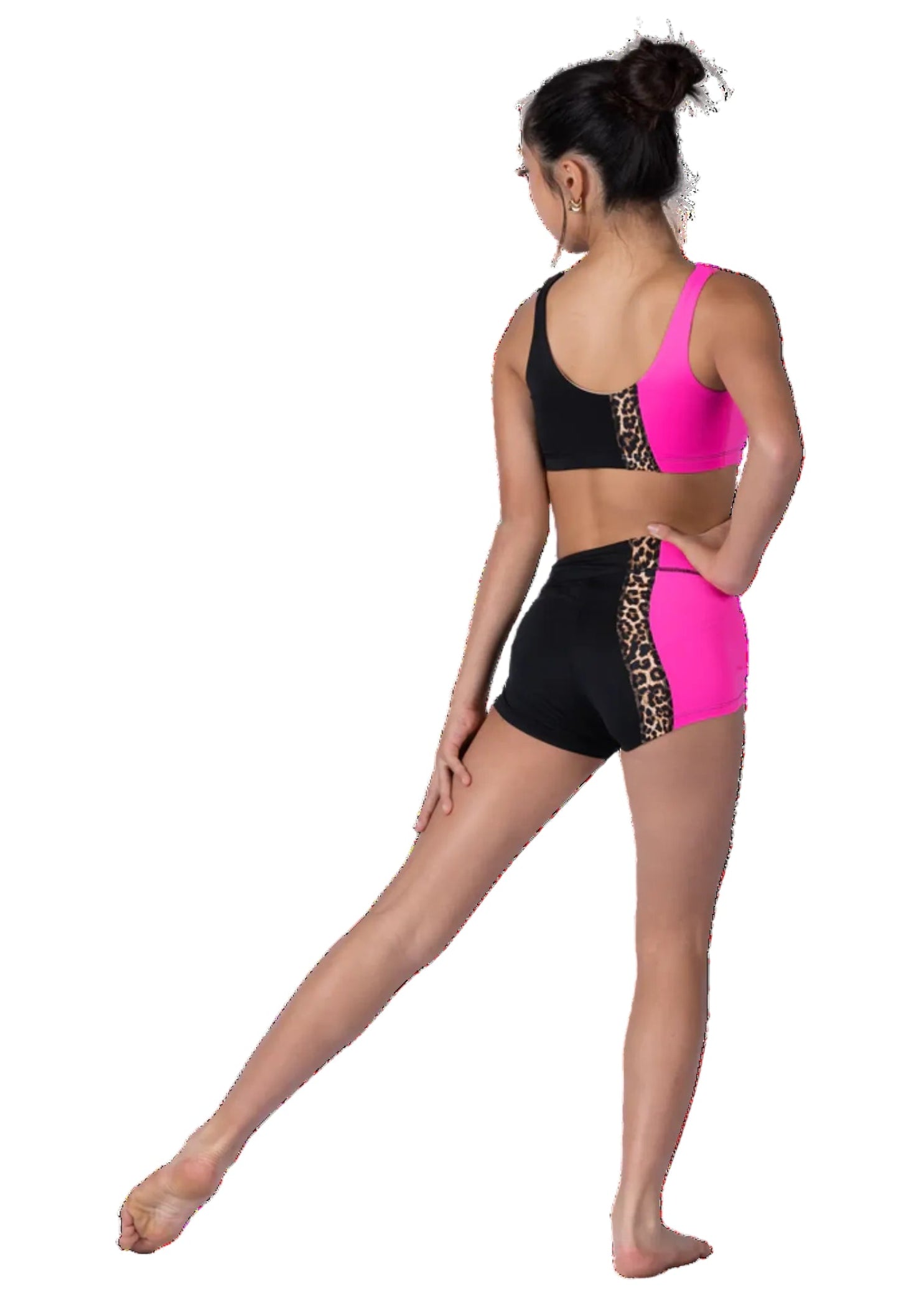 Wave Short Black Cheetah back view
