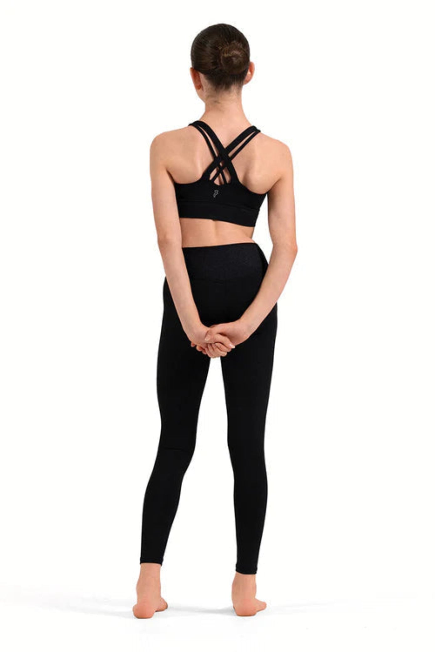 X-Back Crop Top Black back view