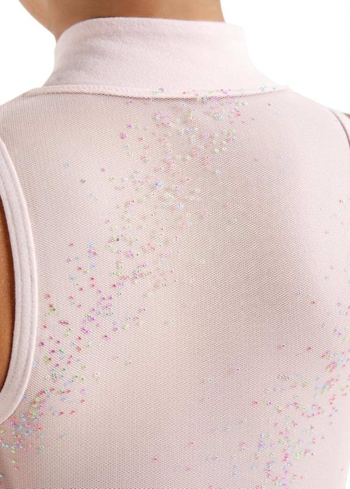 Zip Front Leotard Pink detail view