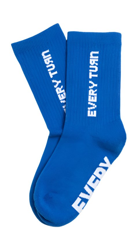 Base Crew Sock Atlantic Blue side view