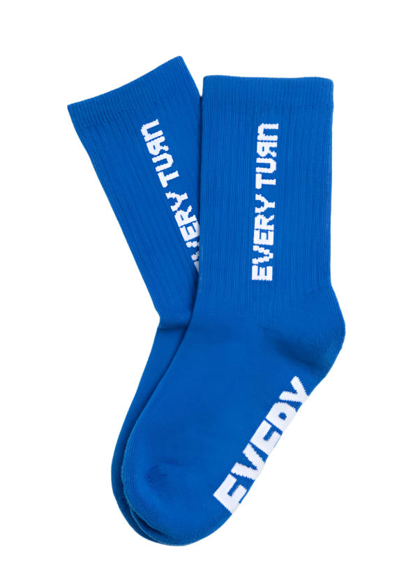Base Crew Sock Atlantic Blue side view