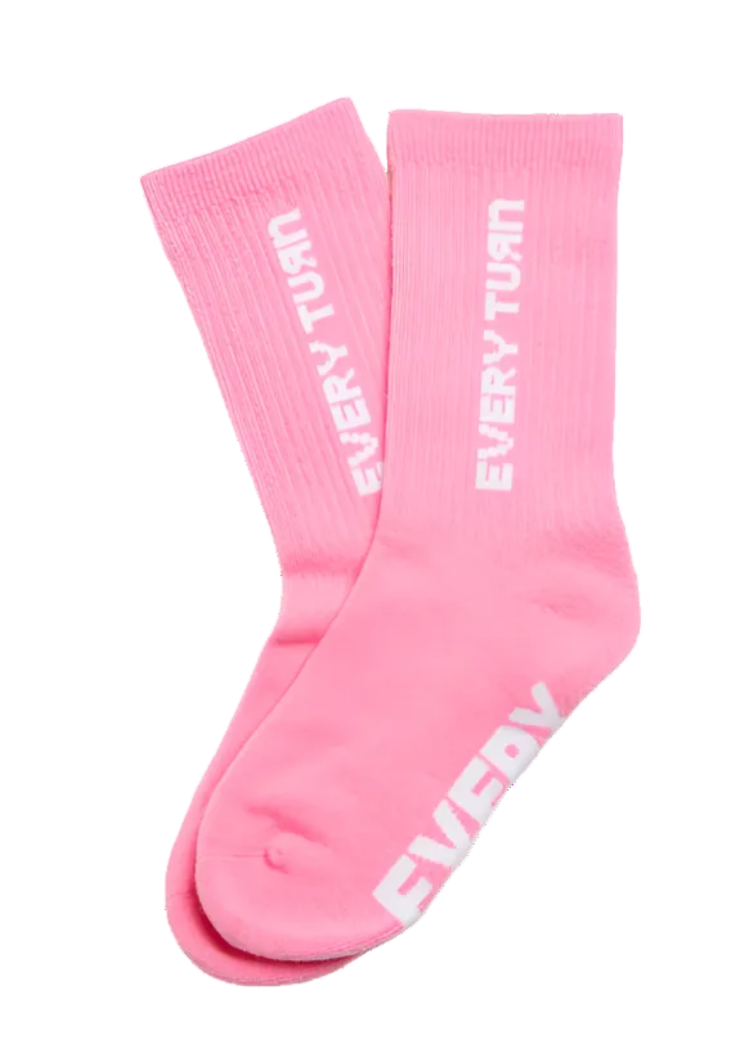 Base Crew Sock Flower Pink side view