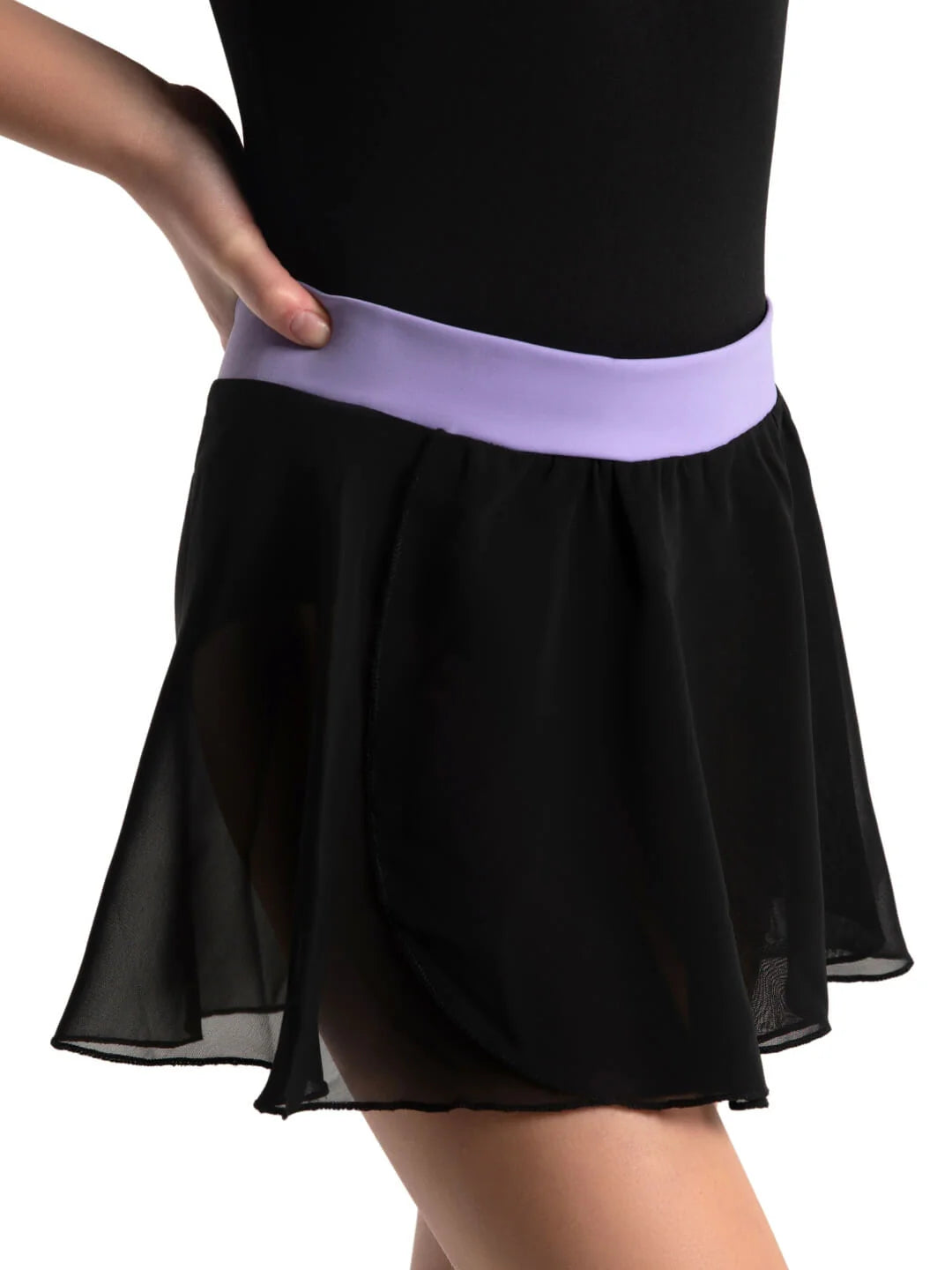Pull On Skirt Black / Vibrant Violet front view