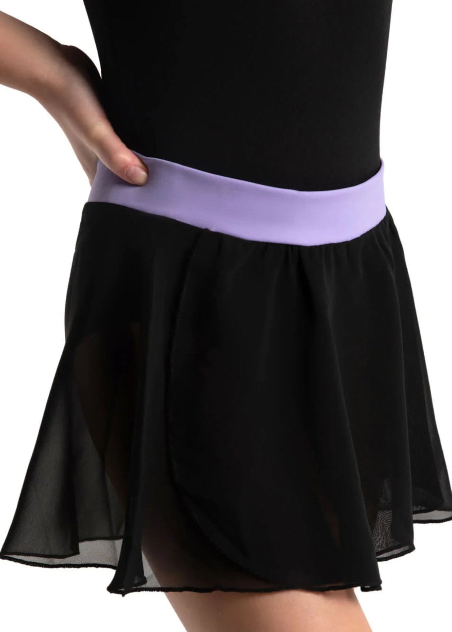 Pull On Skirt Black / Vibrant Violet front view