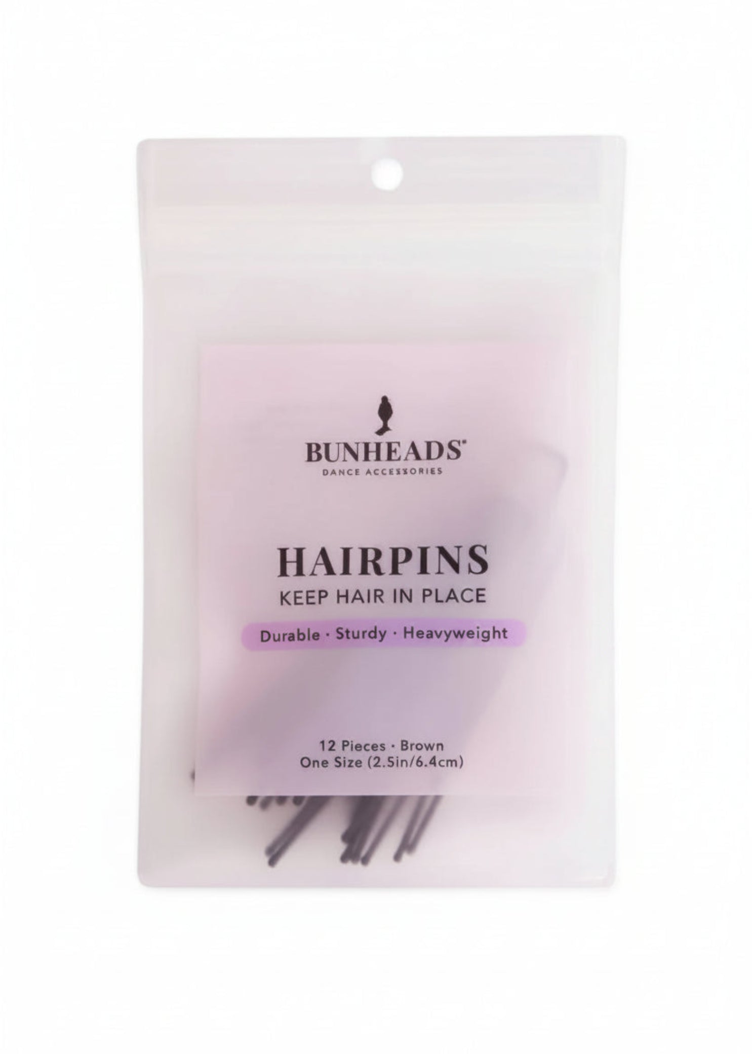 2.5" Hair Pins brown 12-piece pack