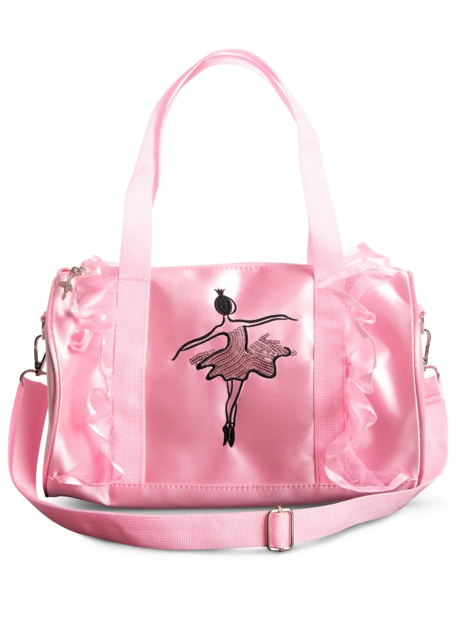 Sequin Ballerina Barrel Bag front view