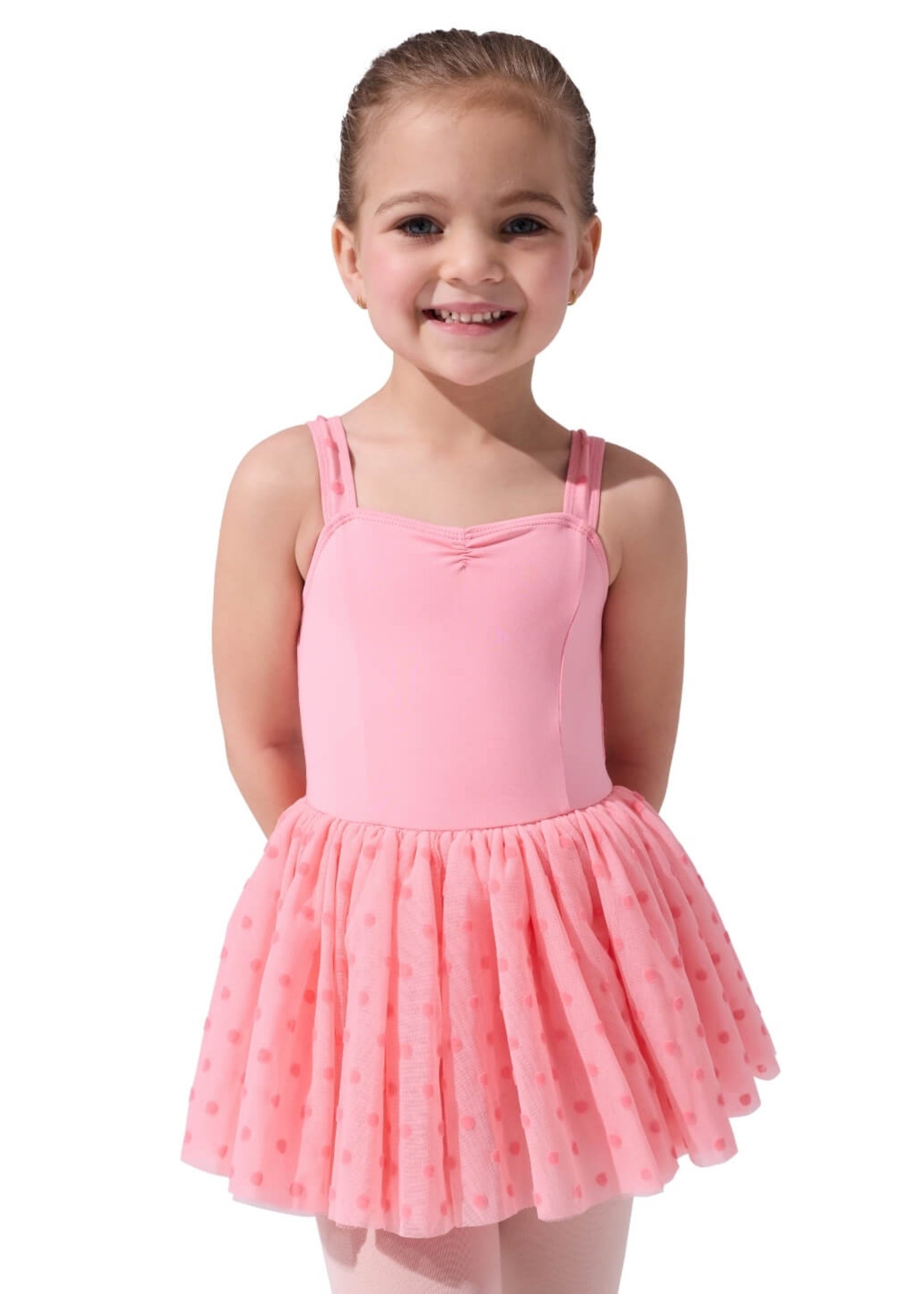 Esmeralda Dress Coral Pink front view