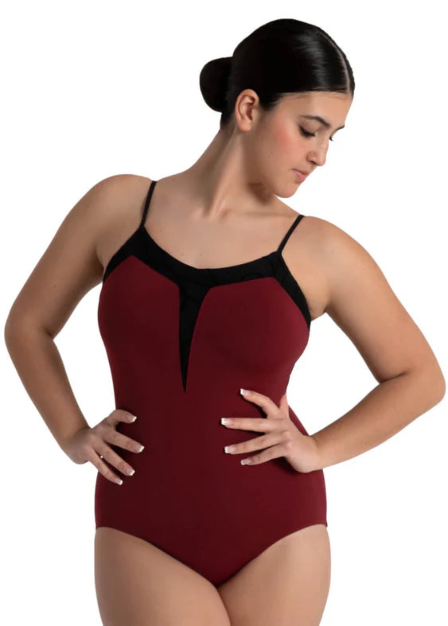 Cleo Leotard Cabernet front view