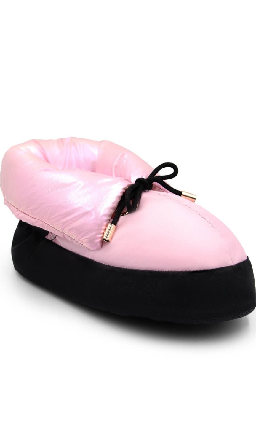 Mini Glam Bootie Metallic Pink folded front-side view