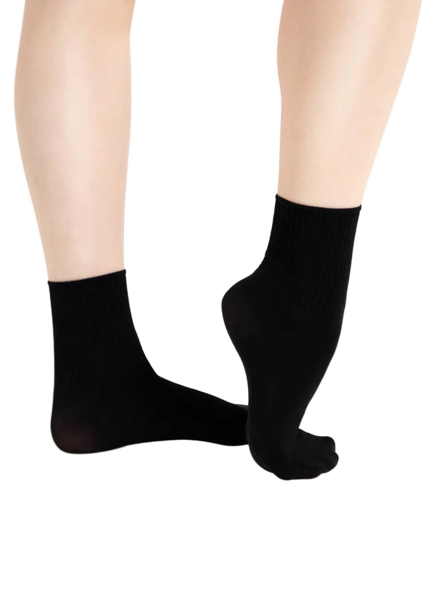 Ribbed Sock Black side view