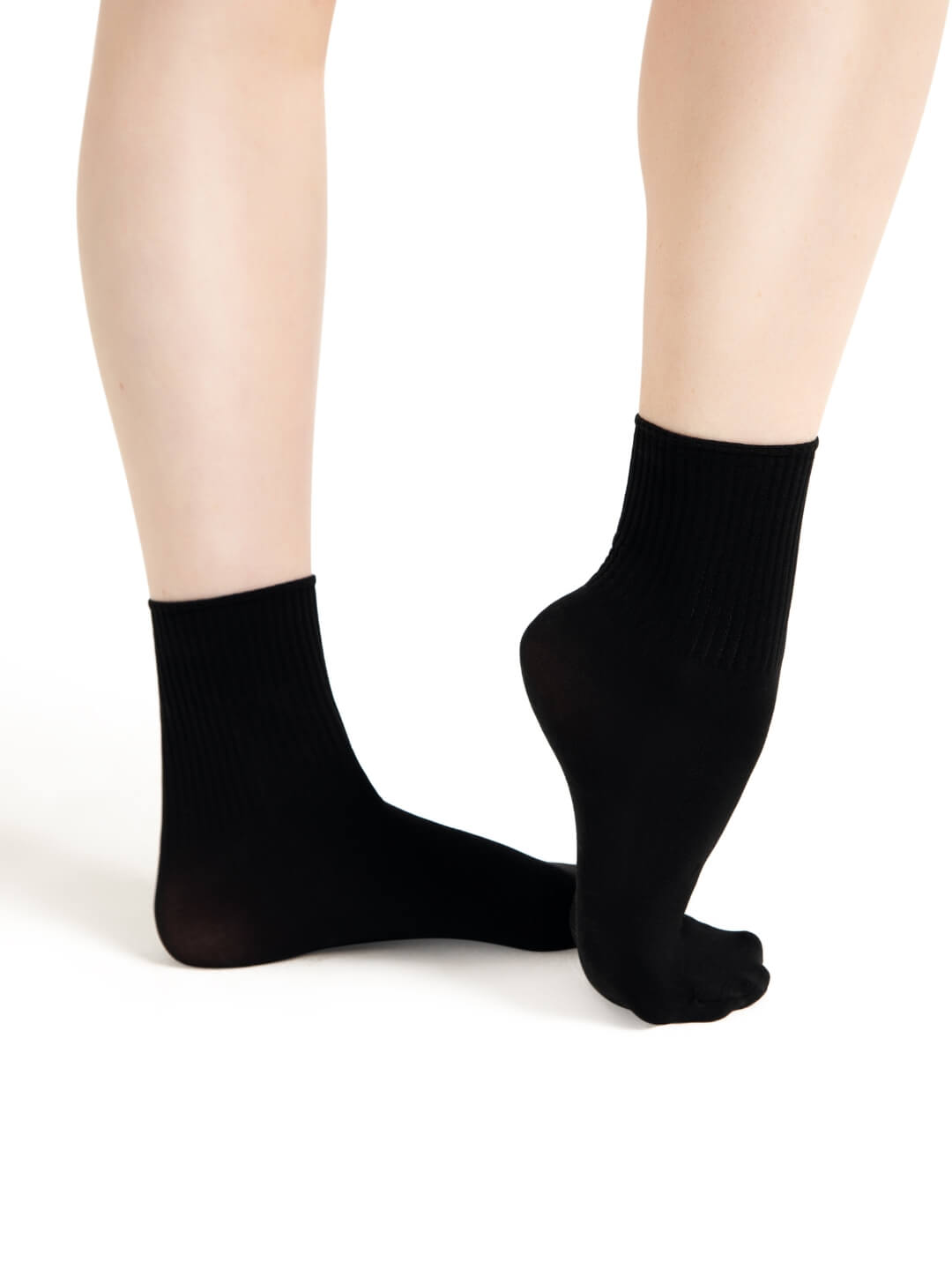 Ribbed Sock Black side view