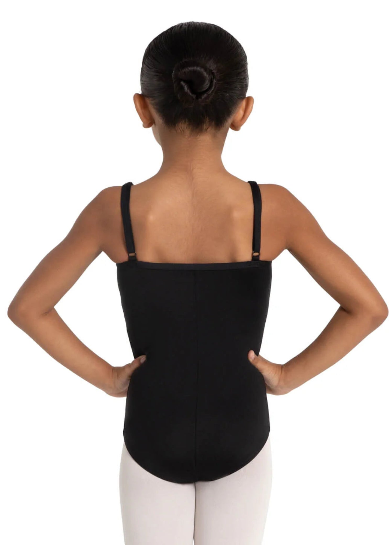 Seamed Camisole Leotard Black back view