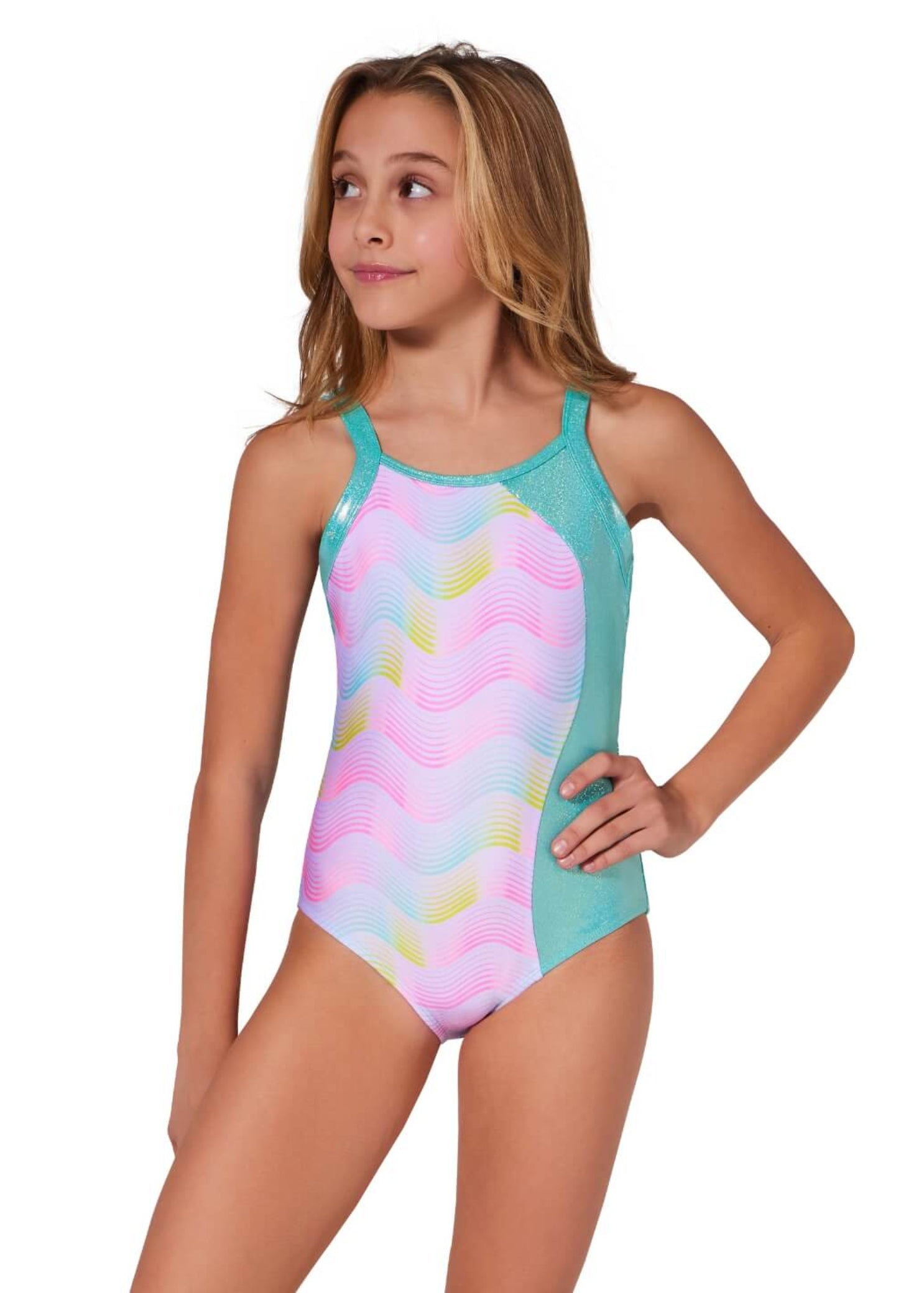 Surfrider Leotard Sunset Wave Ocean front view