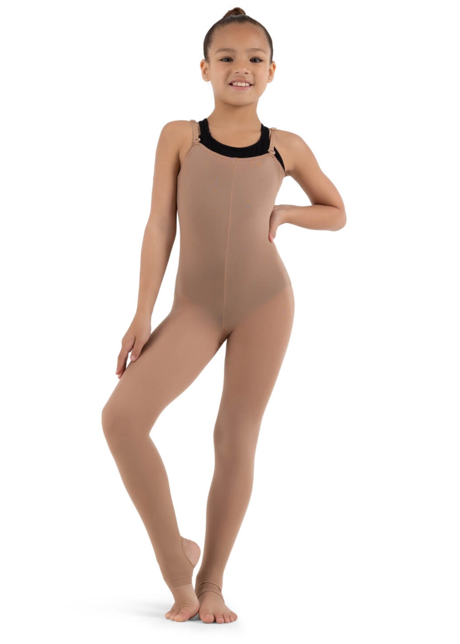Stirrup Body Tight Child Size Light Suntan front view