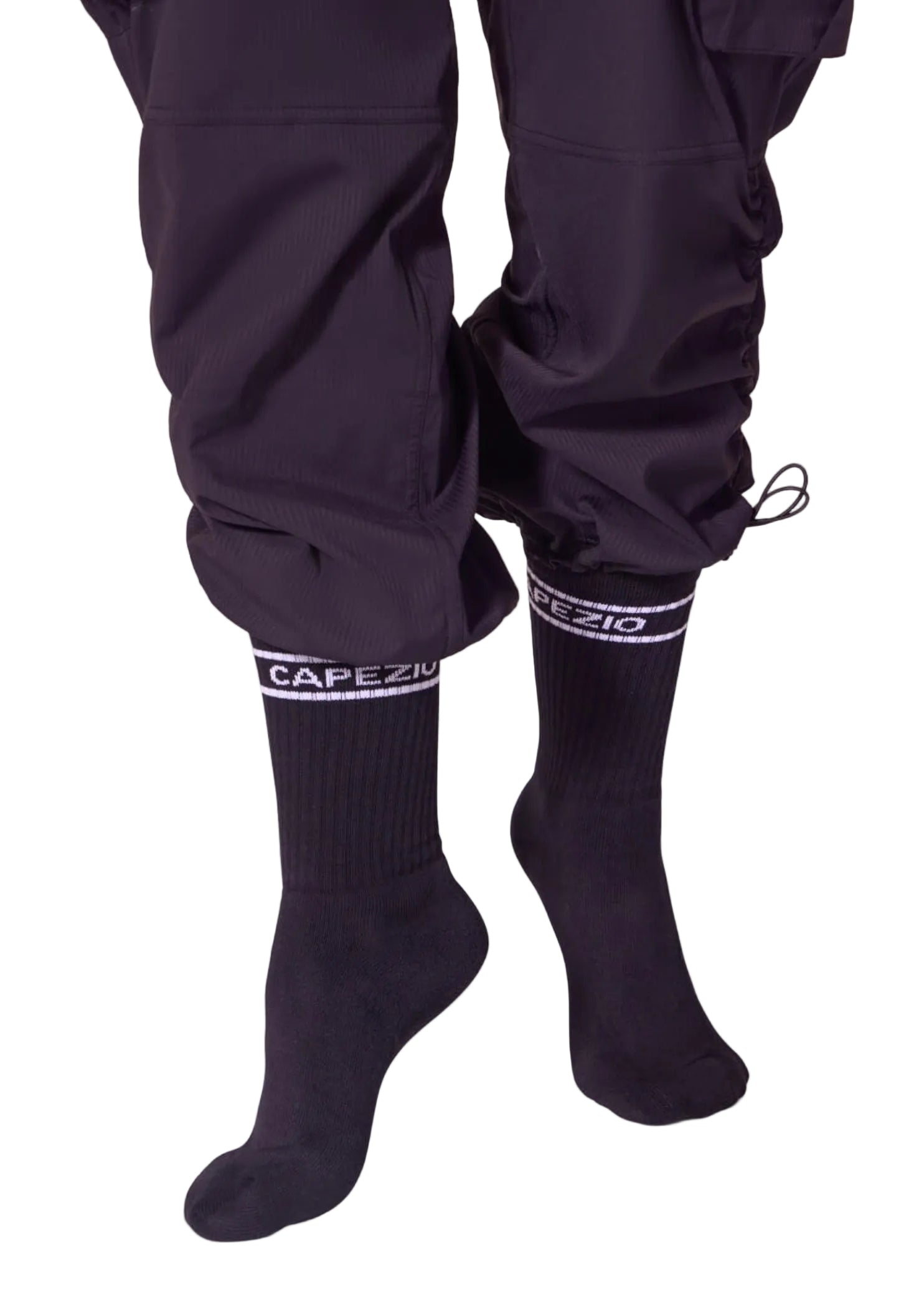 Varsity Crew Sock Black front view