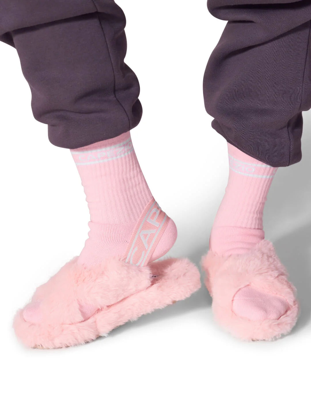 Varsity Plush Slipper pink front view