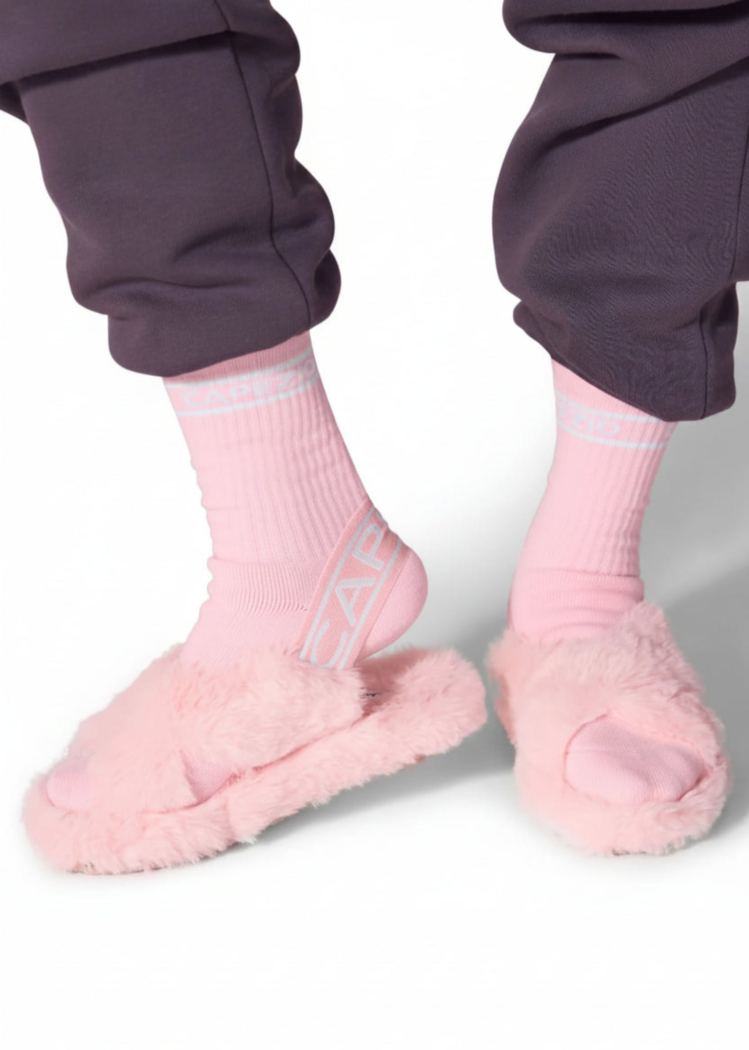 Varsity Plush Slipper pink front view