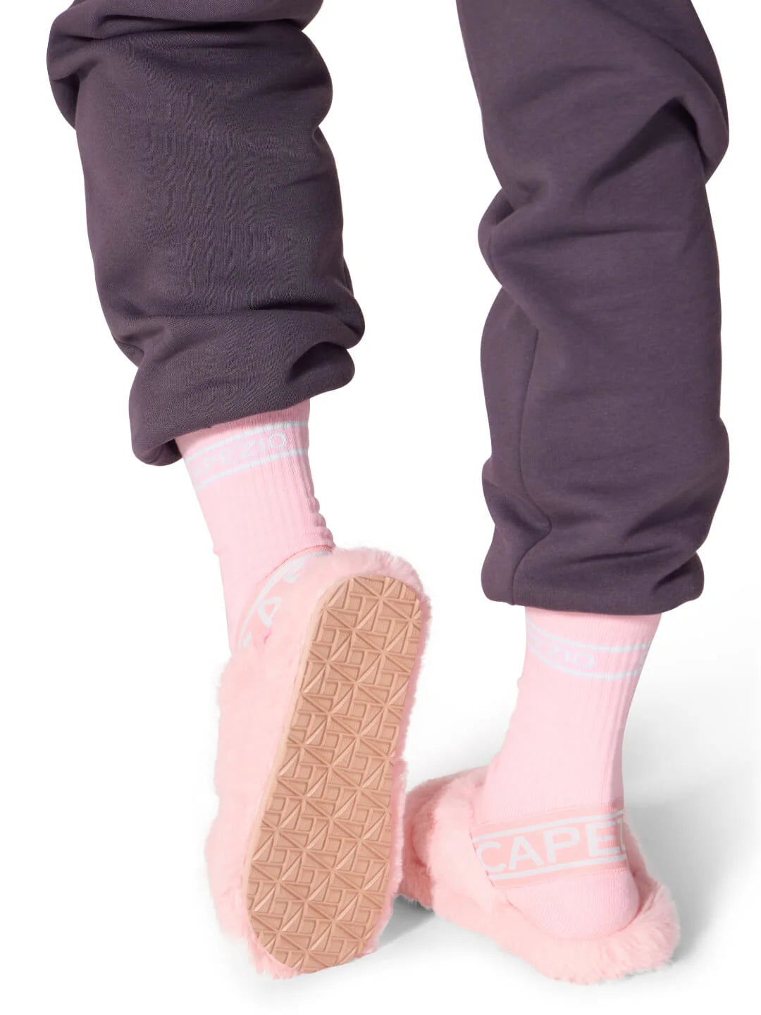 Varsity Plush Slipper pink back view