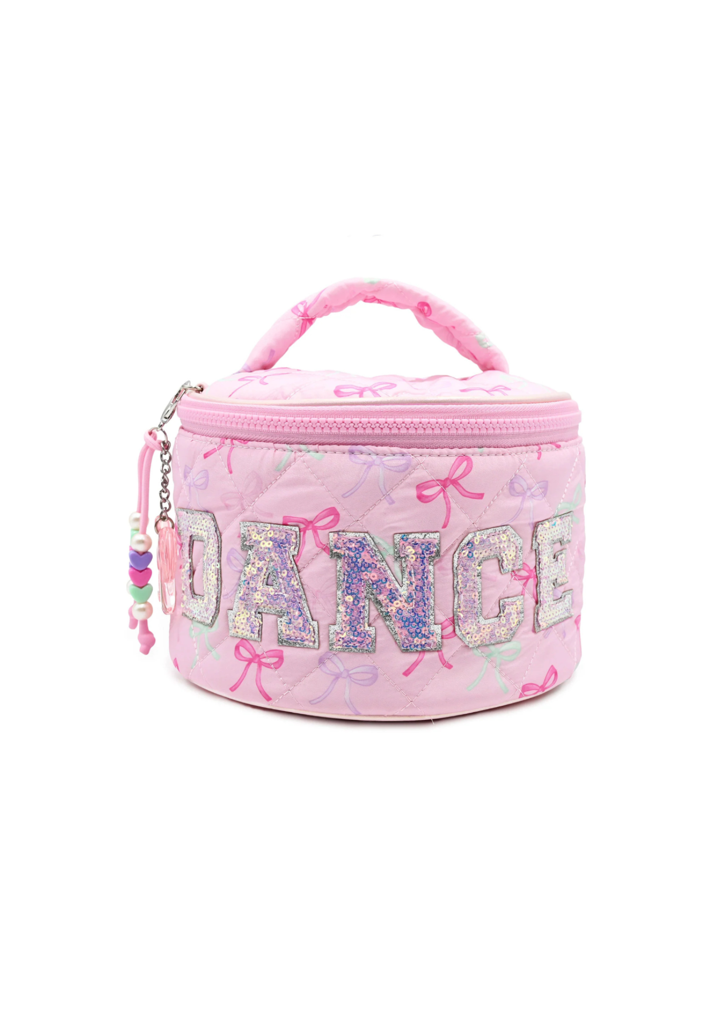 Dance Bow Round Glam Bag Pink front view