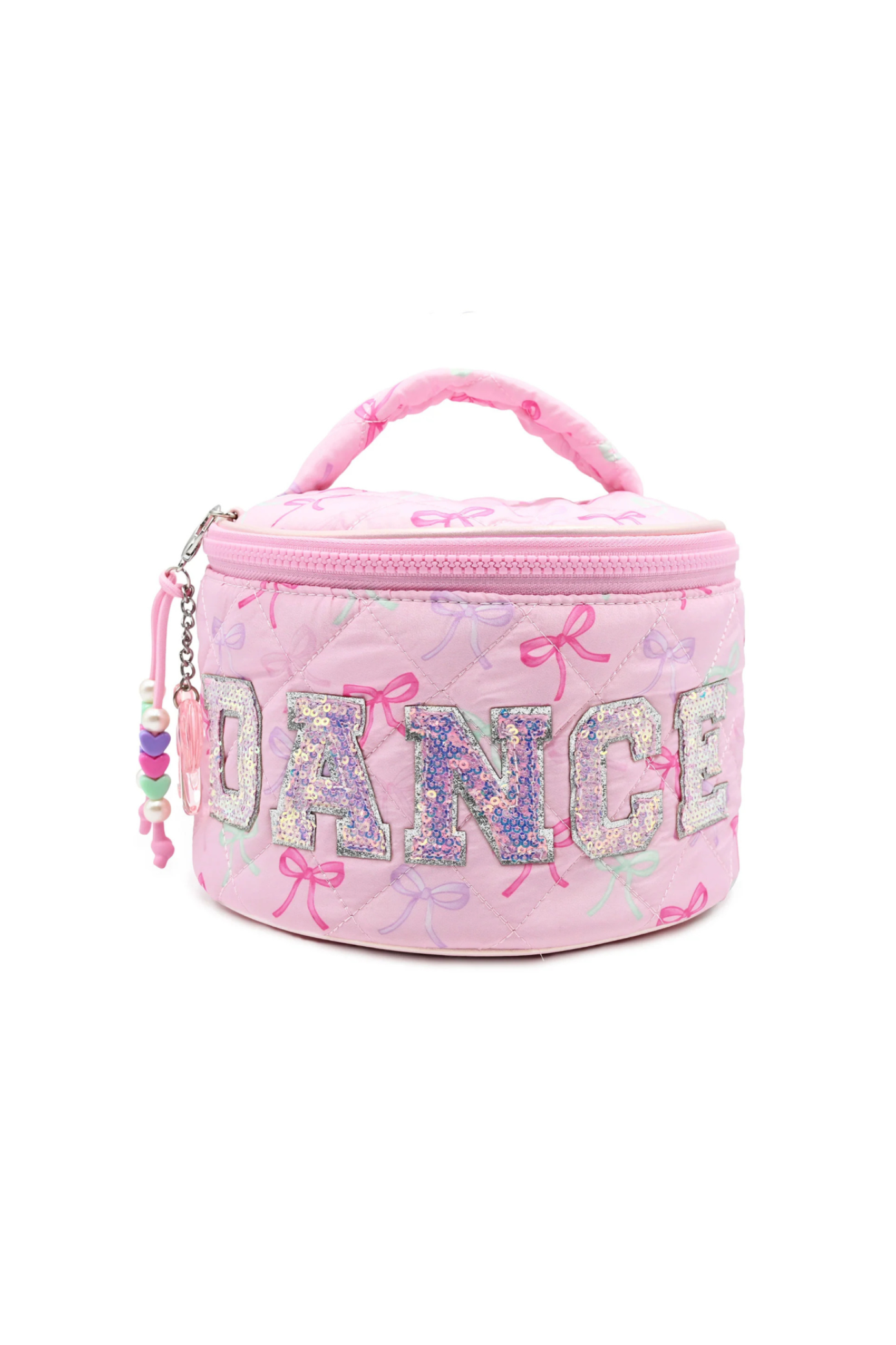 Dance Bow Round Glam Bag Pink front view