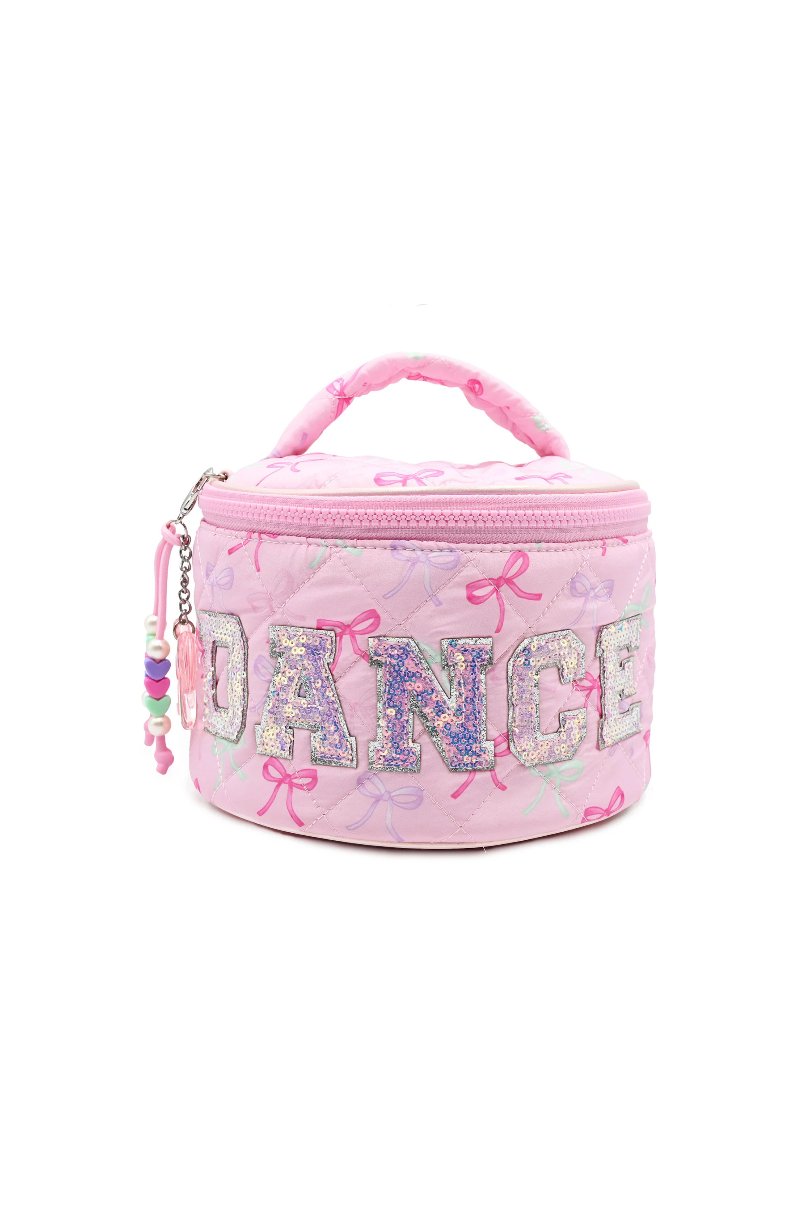 Dance Bow Round Glam Bag Pink front view