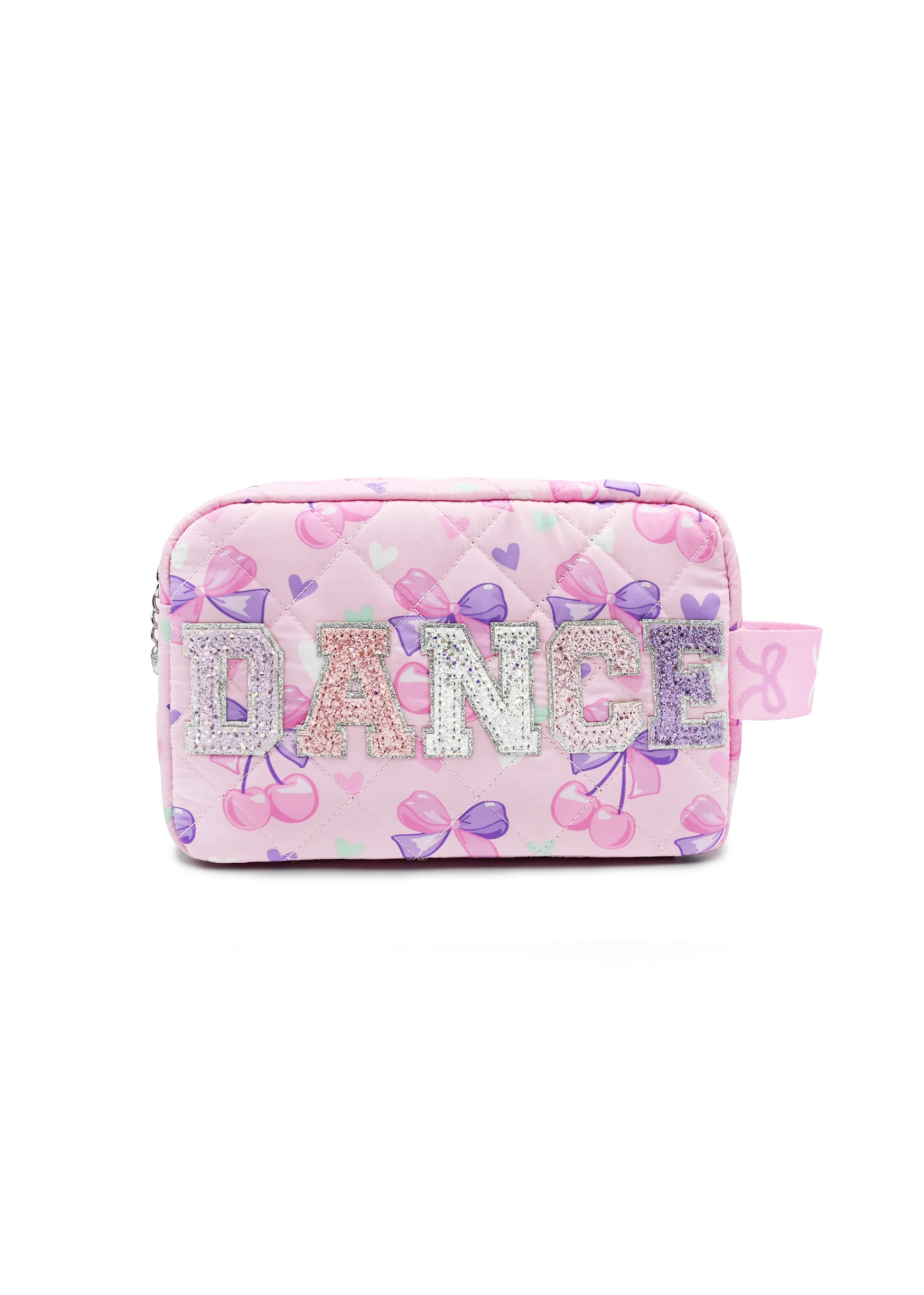 Dance Cherry Bow Pouch Pink front view