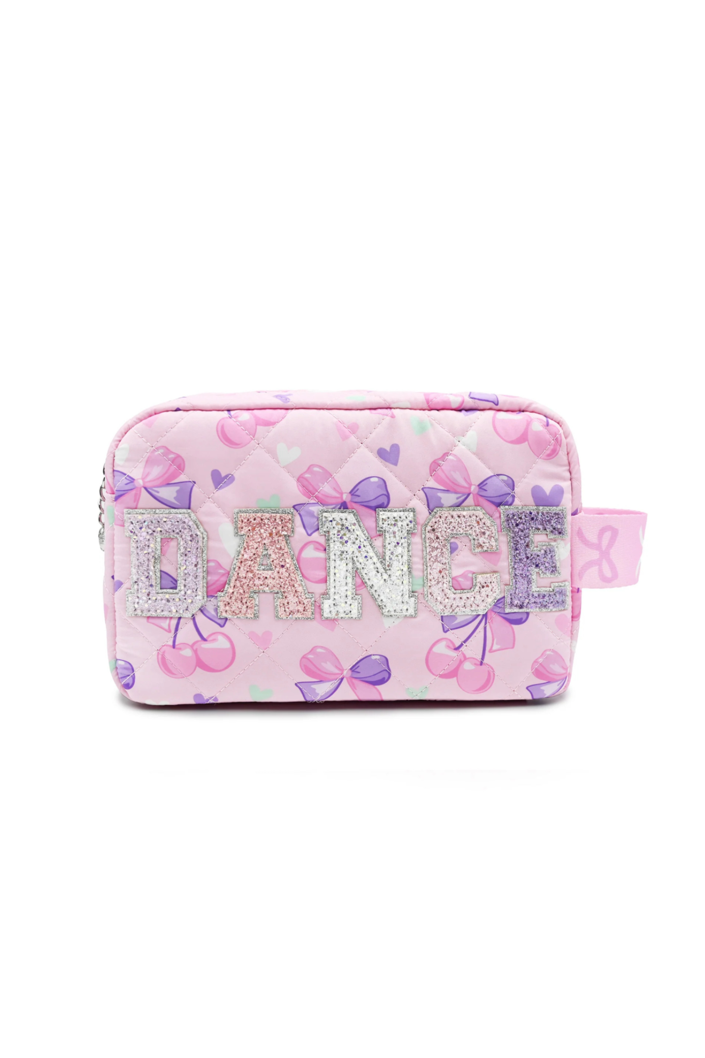 Dance Cherry Bow Pouch Pink front view